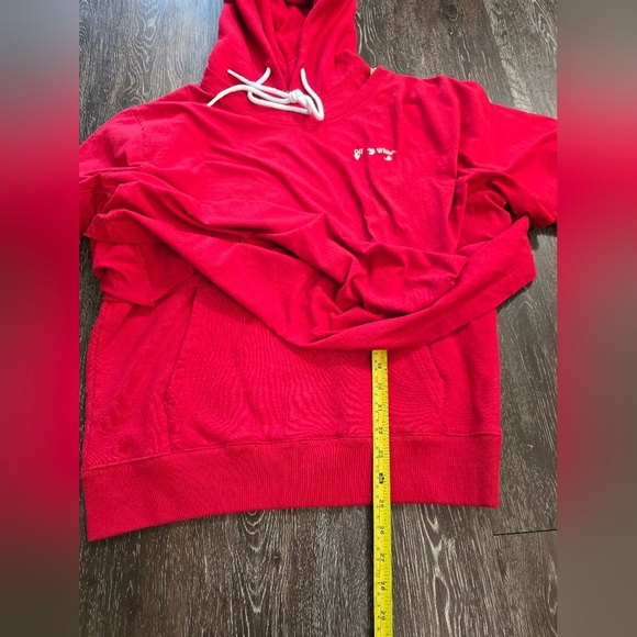 Red Off-White red Sweatshirt with Diagonal Sleeve Design size M - Picture 6 of 15